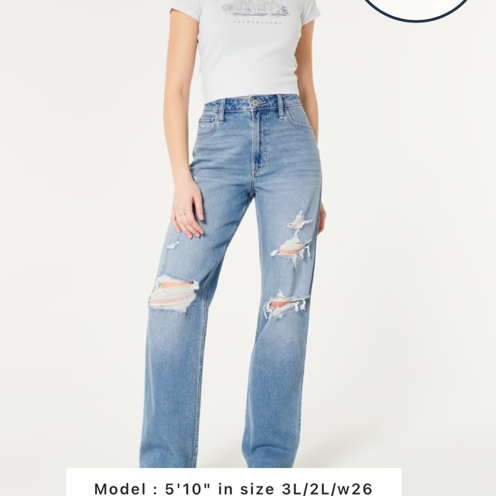 Hollister, curvy low rise dad jeans